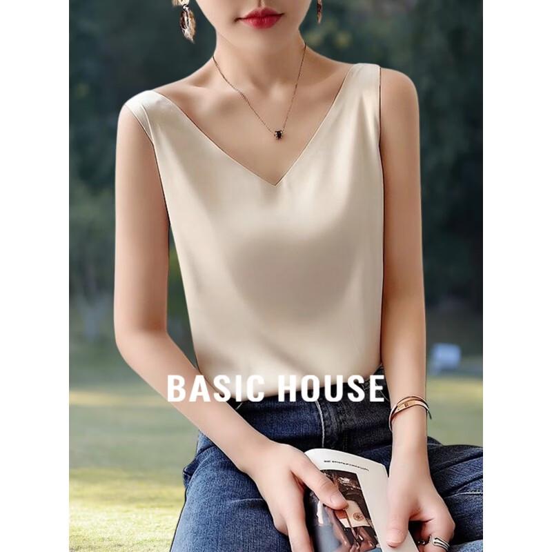 Basic House Women s V-neck Satin Camisole S