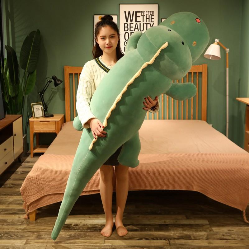 New Huggable Big Long Cute Dinosaur Plush Toy Soft Cartoon Animal Crocodile Stuffed Doll Boyfriend Pillow Girls Birthday Gift