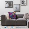 Floral Purple Square Pillowcase Polyester Linen Velvet Creative Zip Decorative Pillow Case Car Cushion Cover