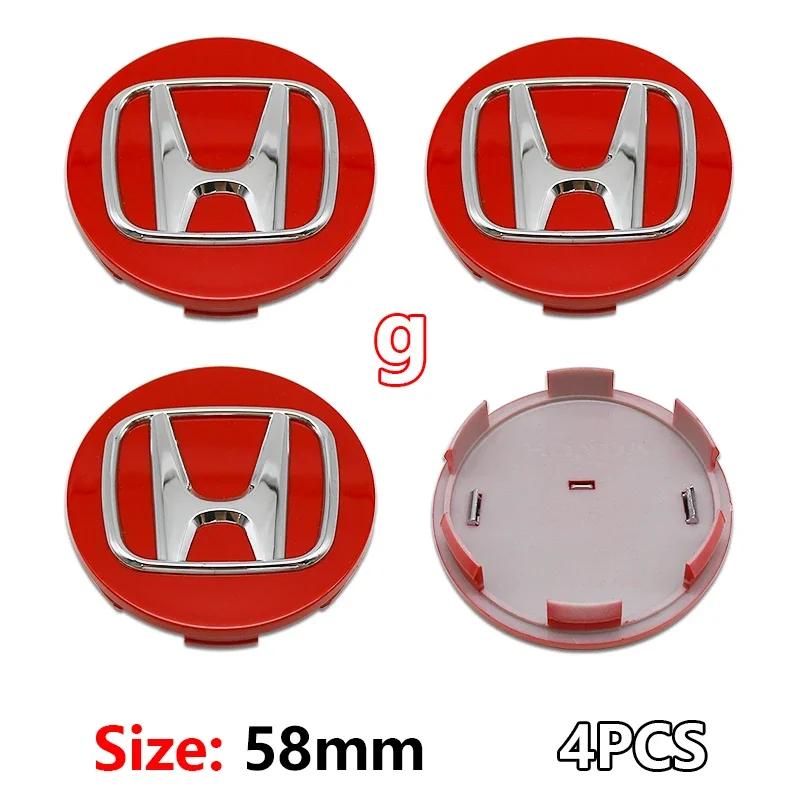 58/69mm Car Wheel Hub Center Caps 4PCS ABS Wheel Rim H Logo Cover for Honda Civic Accord CR-V Fit Auto Exterior Accessories ajk256