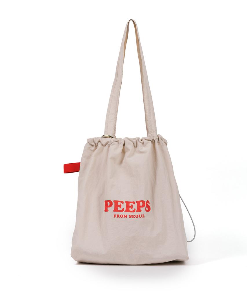 Peeps Cloud Shoulder Bag (Ivory) String Shoulder Bag With Keyring