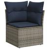 6 Piece Garden Sofa Set with Cushions Gray Poly Rattan