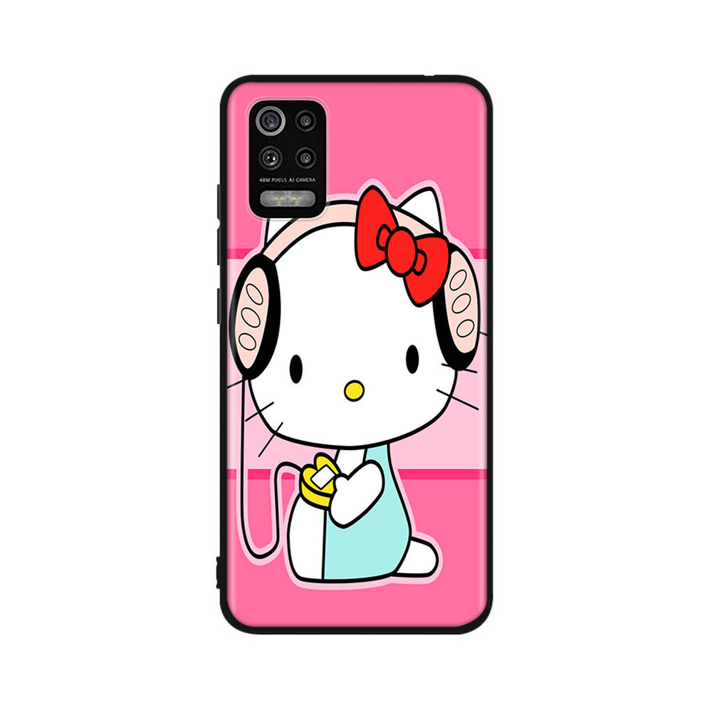 KT62 Cute Hello Kitty Case for Samsung A04 A14 A23 A34 A54 M23 M33 M52 M53 Realme 10 9 C30S C35 C55 VIVO Y02S Y21 Y33S Y51 X80 Pro Clear Cover