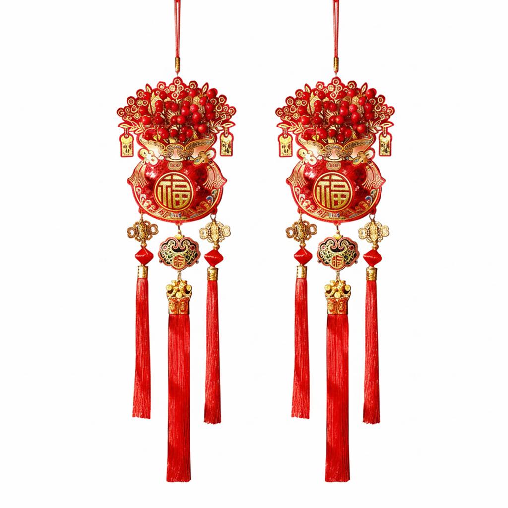 2026 New Year Fu Characters Spring Festival Pendant Color Window Door Pendant Home Decorations Chinese Knot Indoor Wall Ornament
