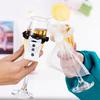 New 4/2PC Wedding Bride Groom Wine Cups Champagne Glasses Ornaments Glass DIY Bride To Be Bridal Shower Bachelorette Party Decor