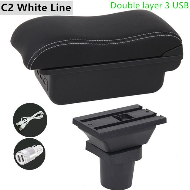Armrest Arm Rest For Toyota Yaris Vitz Hatchback 1998-2011 Centre Console Storage Box with USB LED 1999 2000 2001 2002 2003 2004