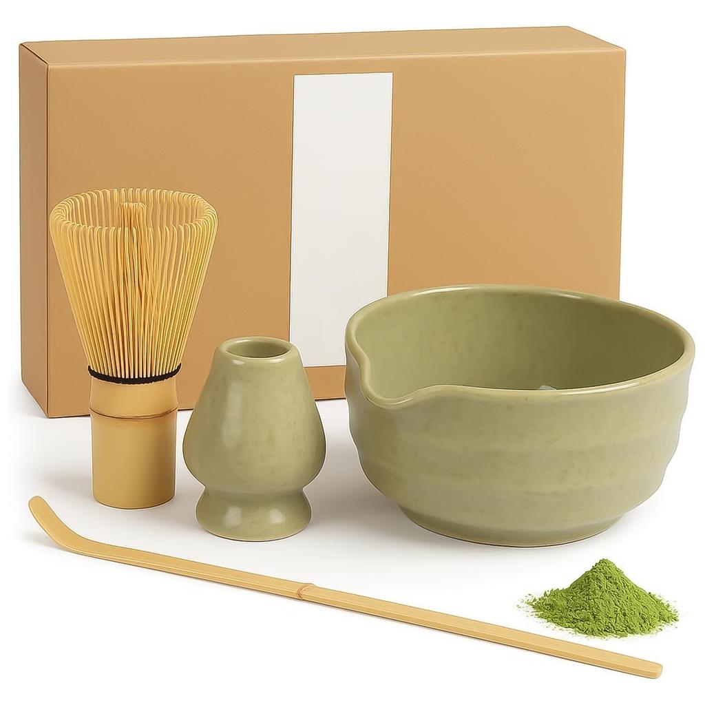 2/4Pcs Matcha Set Elegant Matcha Whisk Set Reusable Ceramic Matcha Bowls Tea-making Tools for Home and Office Tea Accessories