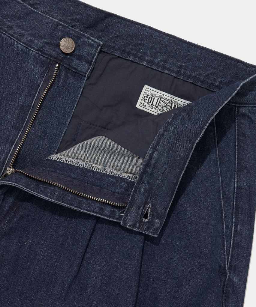 COLUMBIA UNIVERSITY Twotuck Denim Bermuda Shorts Pants_Light Jean