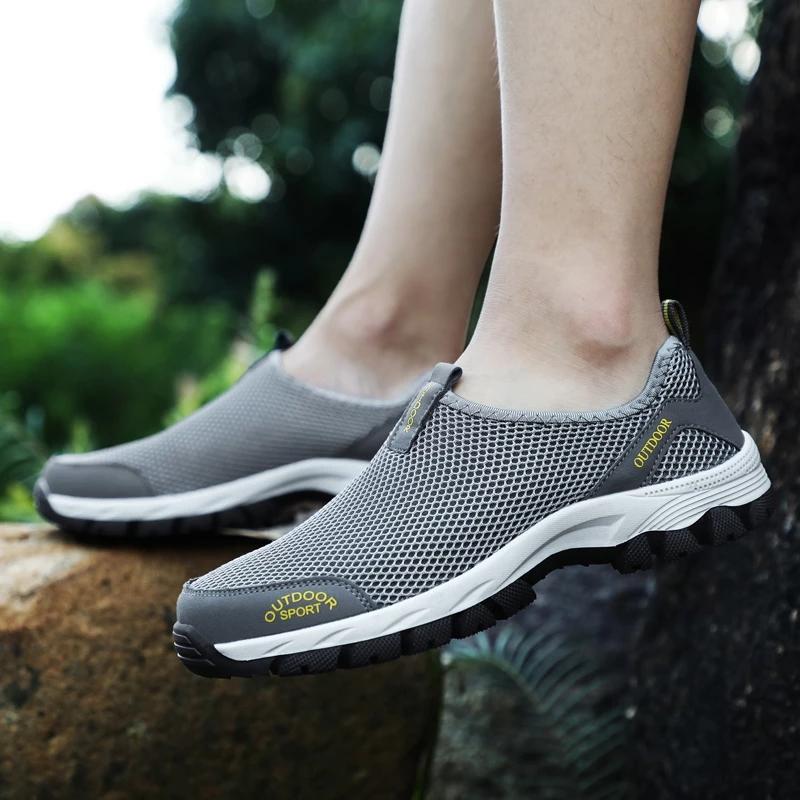 Men Hiking Shoes Outdoor Sneakers for Man Flat Sport Casual Shoes Non-slip Cilmbing Trainers