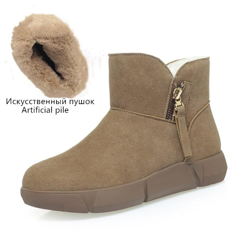 Fashion AIYUQI Snow Boots Female Genuine Leather 2025 New Natural Wool Winter Boots Women Large Size Non-slip Women's Ankle Boots
