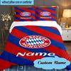 Custom Name Bayern Munich Crest Bedding Set 3pcs, Bedding Set Including 1pc Duvet Cover And 2pcs Pillowcases for Bedroom, Dormitory Gift