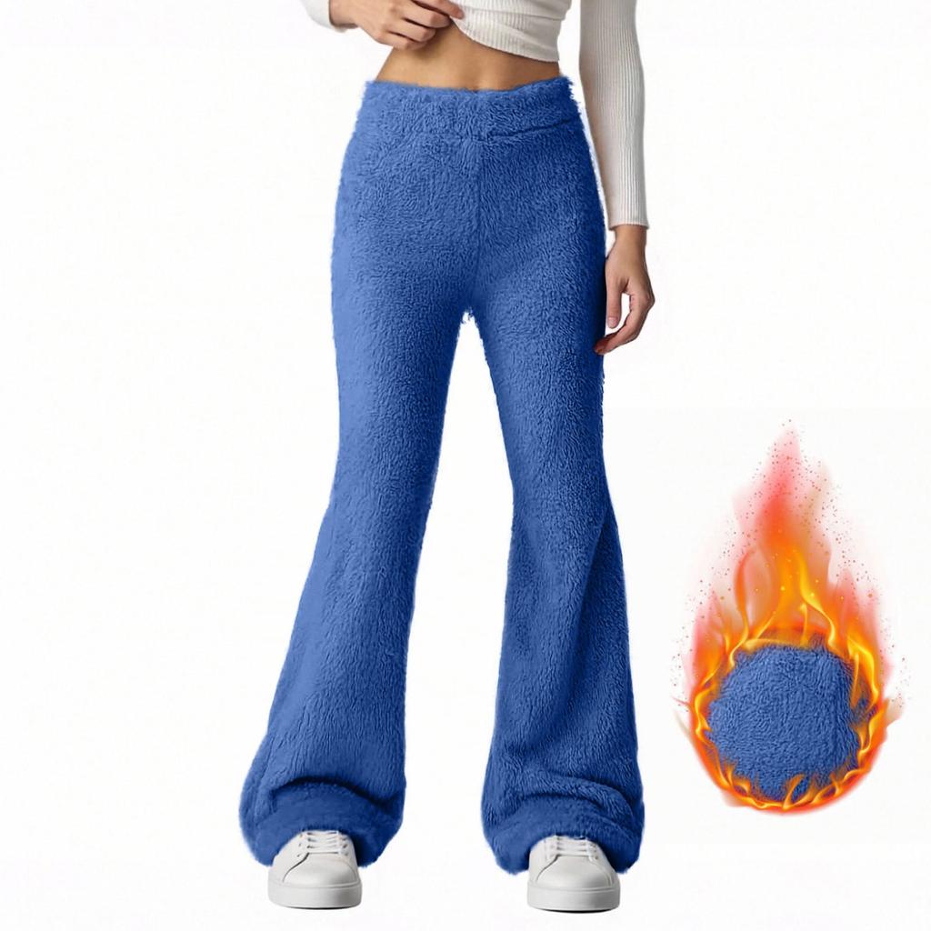 Women's Fall/Winter Solid-Color Fashionable Fleece-Lined Casual Pants Loose-Fit Comfortable Fleece Pants