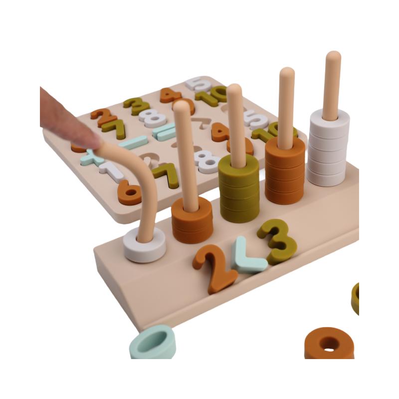

Montessori Math Toy for Toddlers, Silicone Math Manipulative with Counting Number Blocks, Preschool Learning Activities for kids