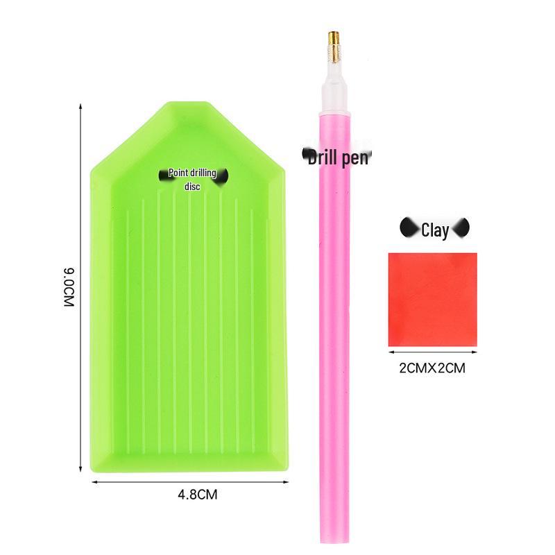 DIY-Diamant-Malerei-Werkzeugset: Punktierplatte, Ton & Aufkleber-Set für Kreuzstich-Basteln