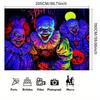 1 Terrifying Clown Background Banner Bright Neon Colors Polyester Suitable for Indoor/outdoor Parties Birthdays