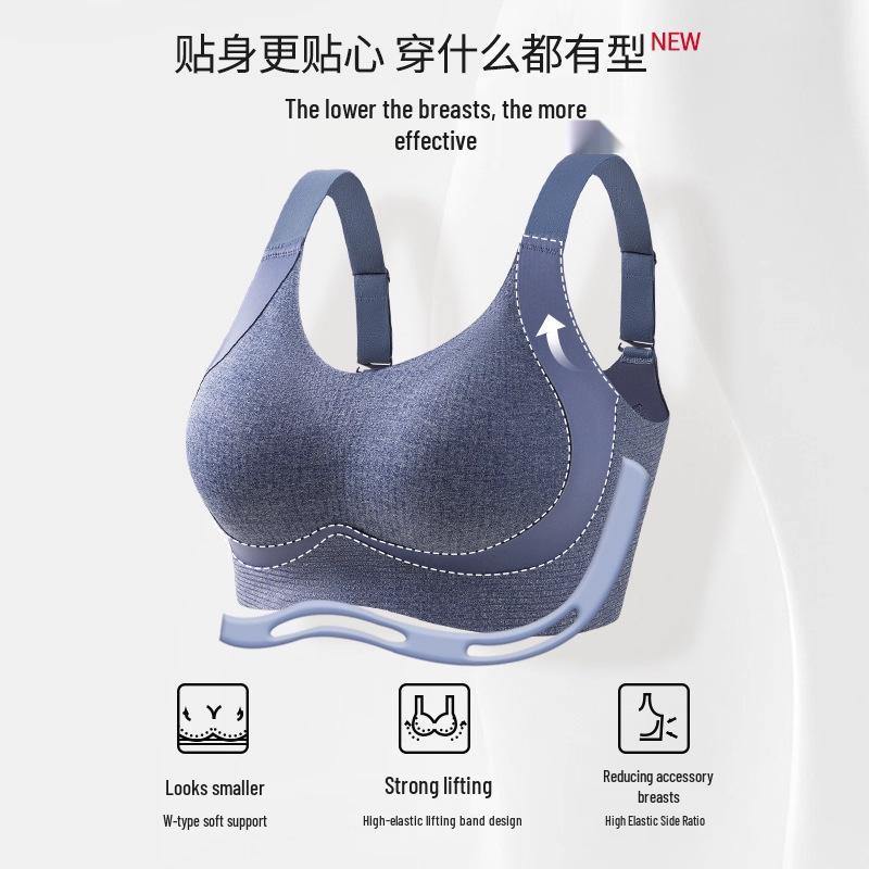 Plus Size Seamless Full-Cup Bra: Minimizing, Anti-Sagging, Adjustable Support for Large Busts.