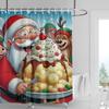 Home Decoration Shower Curtains For Bathroom Waterproof Curtain Fabric Modern Nordic Style Living Room Merry Christmas Winter