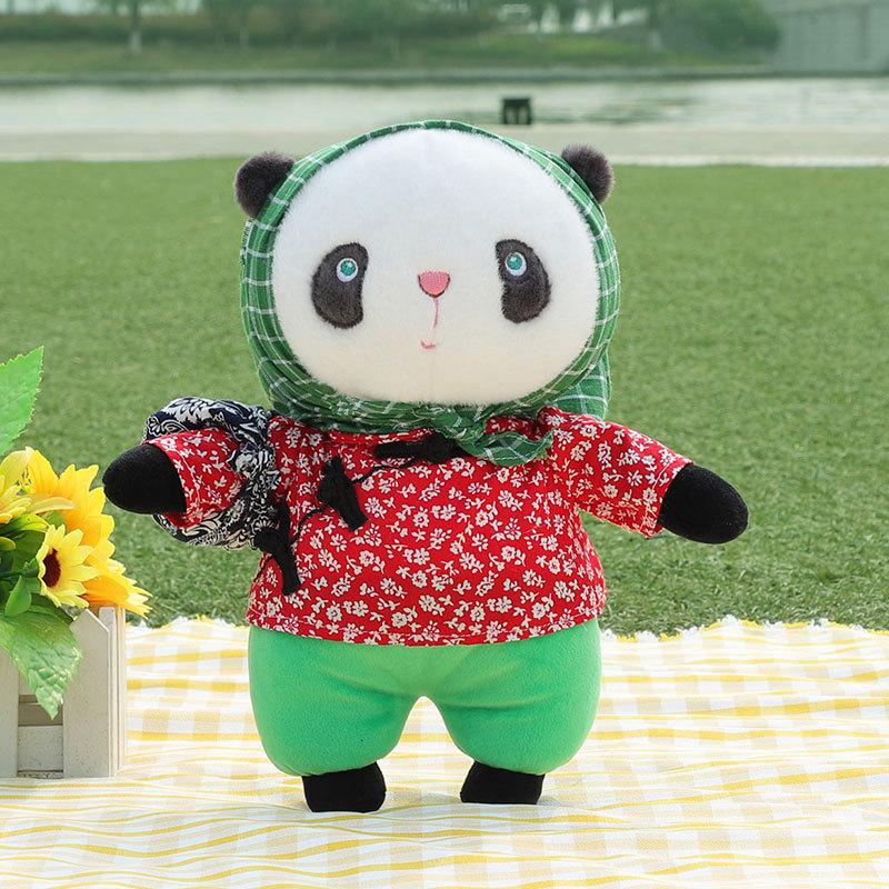 Panda plush toy cute doll rag doll national treasure giant panda folk style couple doll pair
