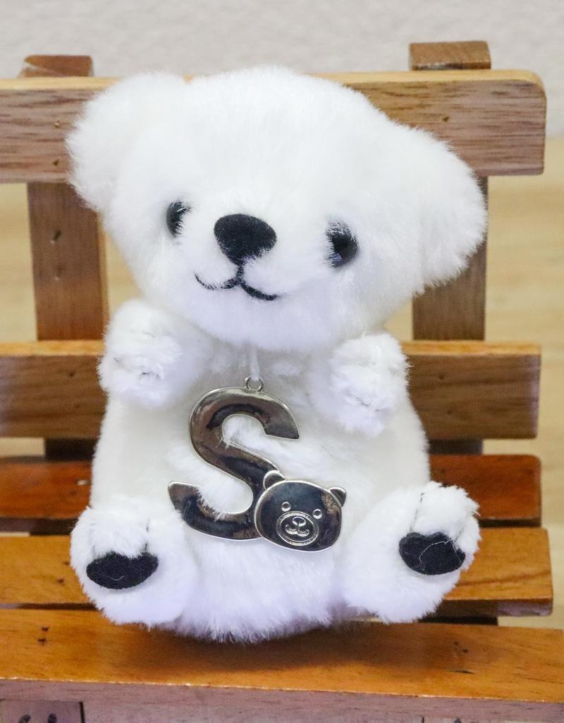 [Take Off] Polar Bear Plush Strap with Initial Charm [S] Angel's Mischief Series