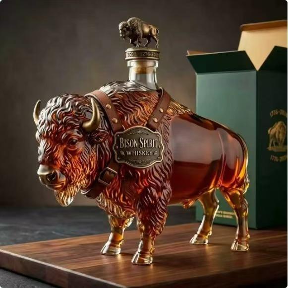 Yak Shape Whiskey Decanter High Borosilicate Glass Wine Bottle Decorative Brandy Spirits Carafe