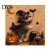Unique Handmade Gift Idea Halloween Faux Pearl Painting Kit, Puppy Ghost 3D Art Craft Imitation Kit for Adults Beginners, Home Wall Decor, DIY Stress