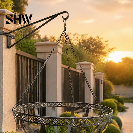 Outdoor Decorative Hook 4PCS Metal Plant Hanger Bracket, Wall Mounted Vertical Hooks, Garden Decor Accessories Strong Load-bearing Capacity