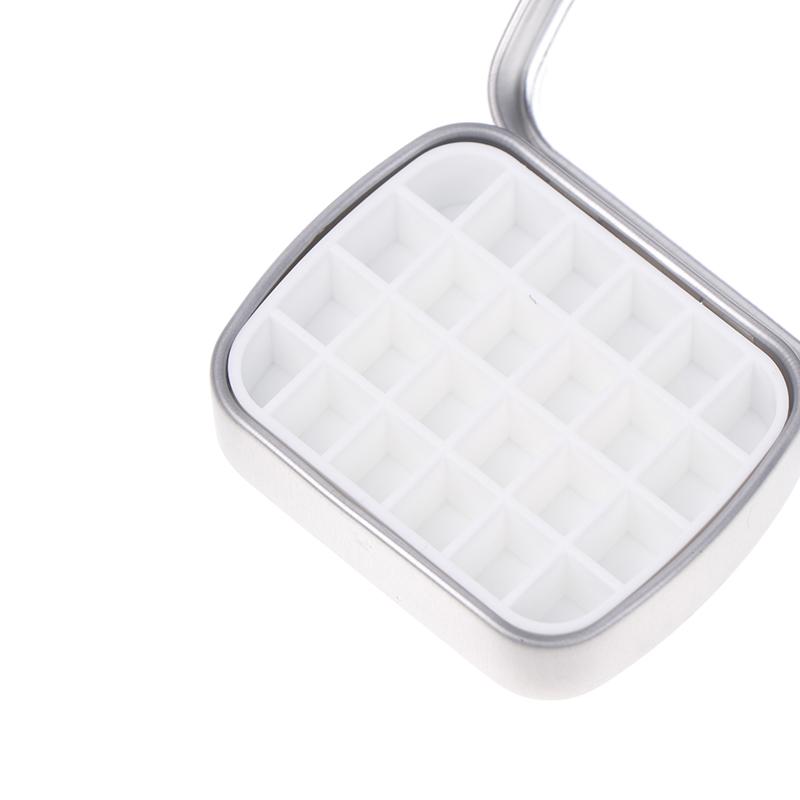 Przenośna puszka na akwarele, 24 kratki, miniaturowa paleta na farby akwarelowe, podróżna tacka na farby, artykuły artystyczne