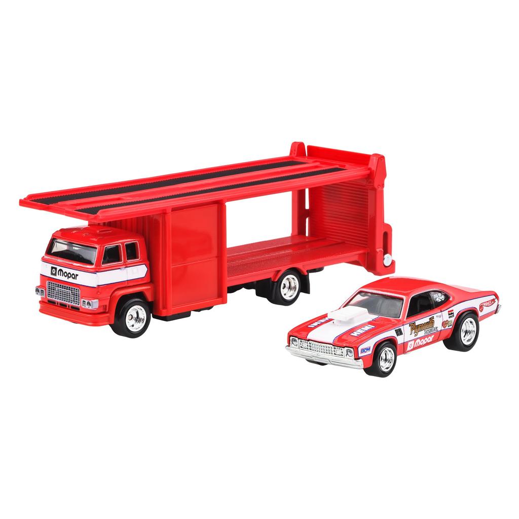 Hot Wheels Team Transport Vehicule Asortate Jucării, Mașinuțe Mini, Set de 4 (2 Mașini per Set), În cutie, Vârste 3+, Multifuncțional, 987G-FLF56