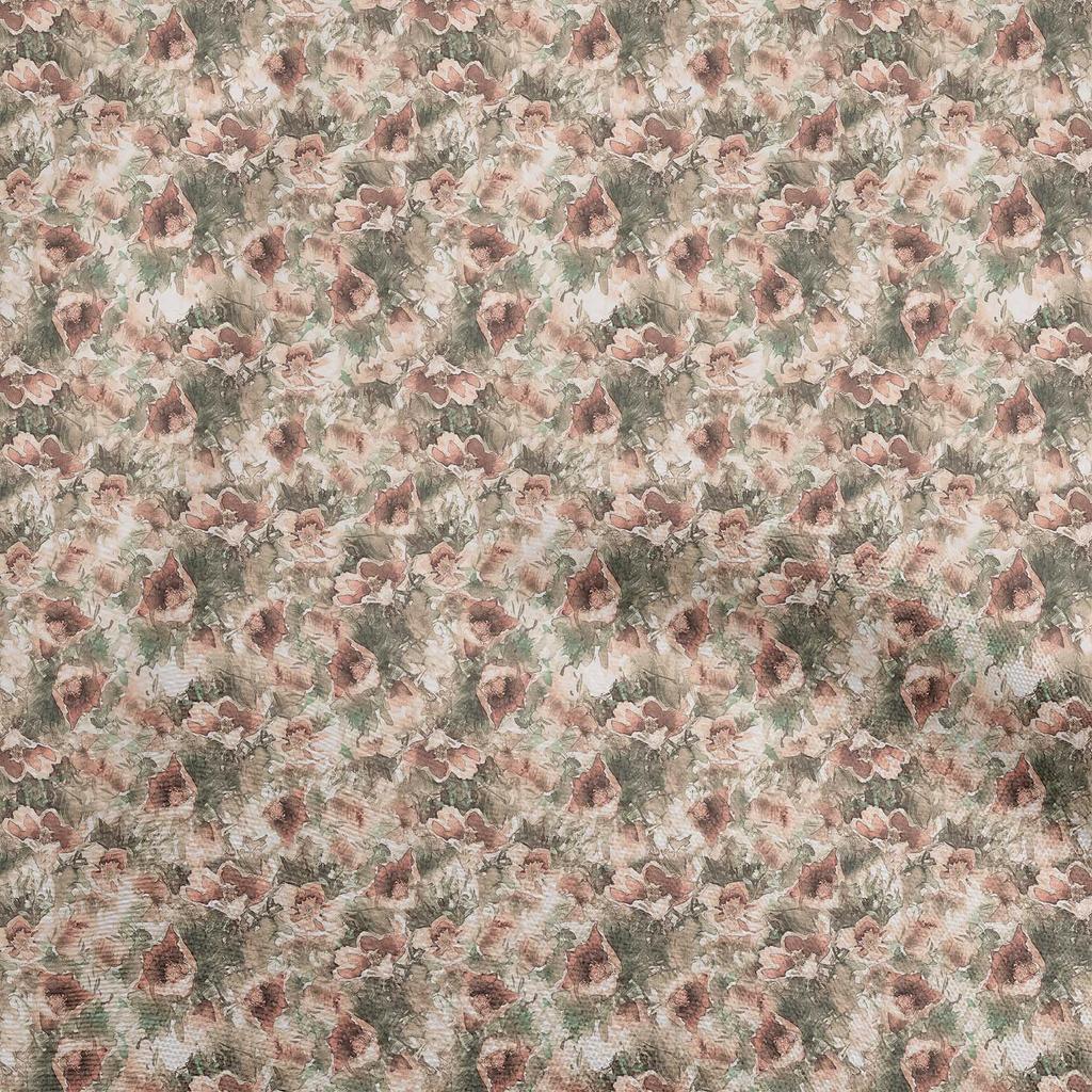 oneOone Cotton Poplin Light Blue Fabric Abstract Floral Sewing Fabric By The Yard Printed Diy Clothing Sewing Supplies 42 Inch