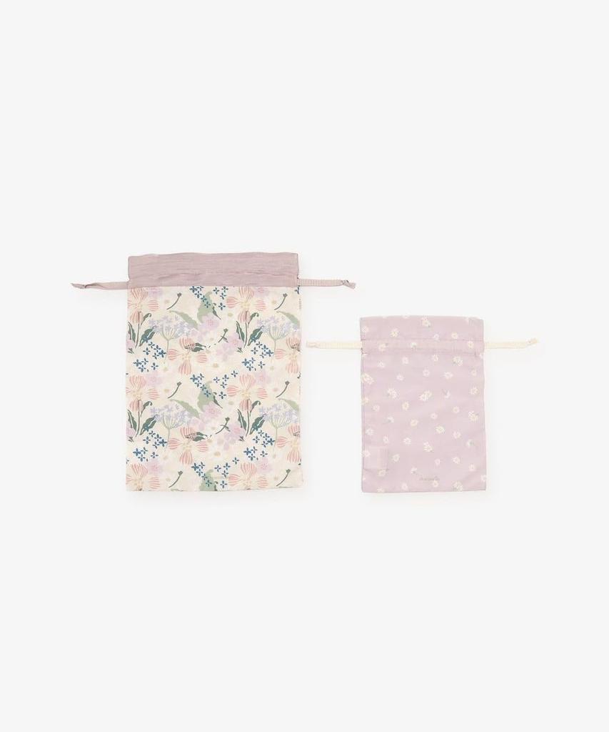 Afternoon Tea Living JR86 Flower Drawstring Pouch Set, Pink
