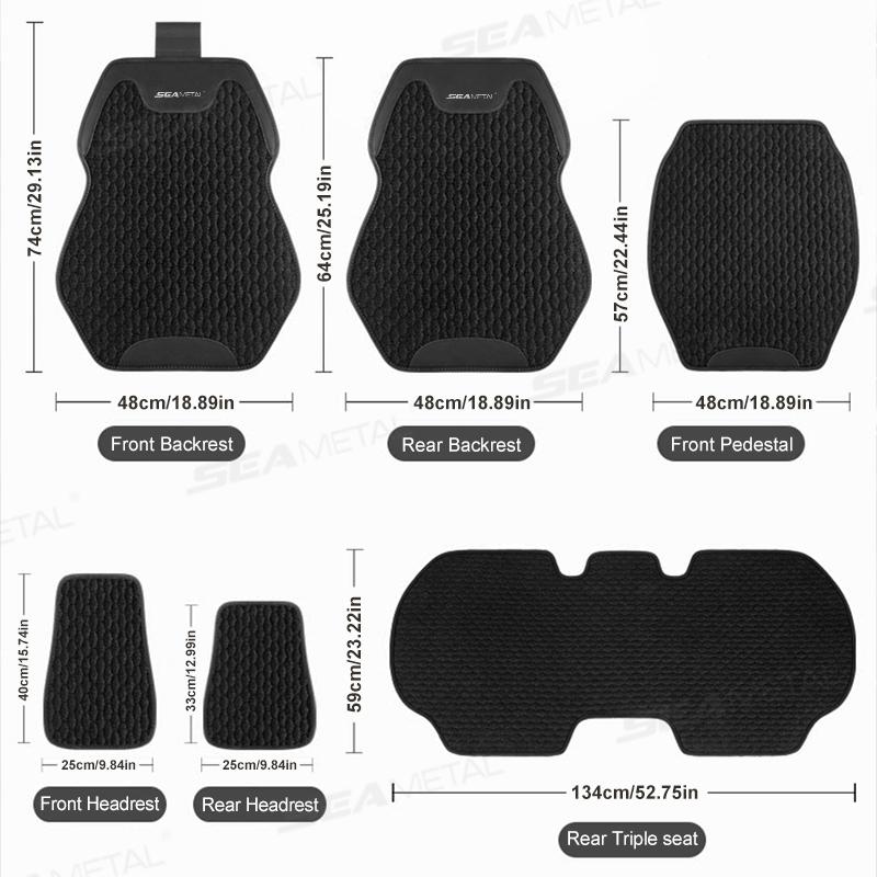 SEAMETAL Car Seat Covers Linen Fabric Auto Seats Cushion Protector Universal for 5-seats Vehicle Front Rear Seat Mats Accessory
