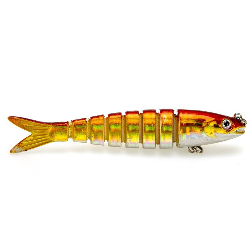 Multi-color 9cm/7g Bionic Multi-jointed Fish Lure with Rattling Beads for Sea Fishing.