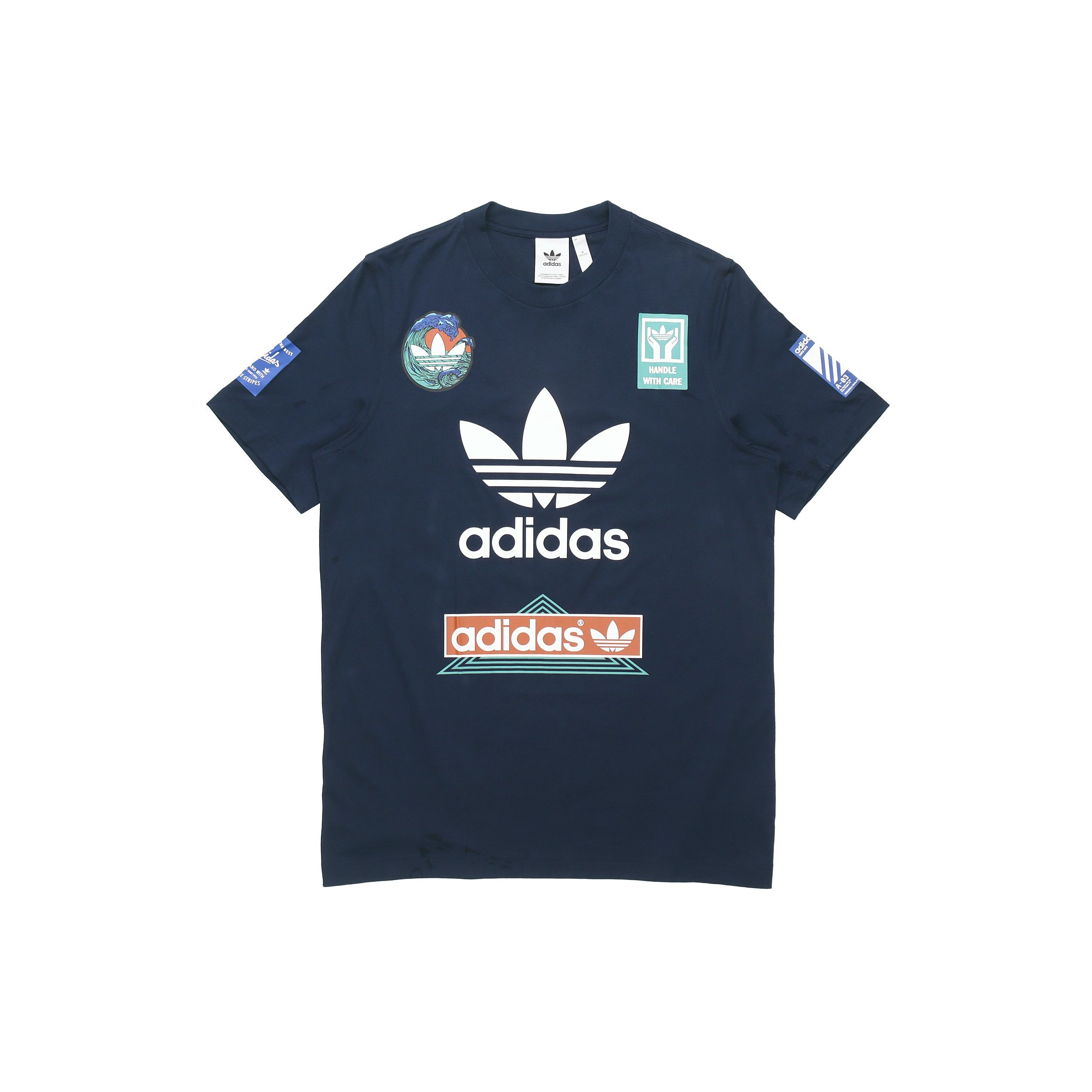 

Мужская футболка Adidas Originals Race с логотипом трилистника, темно-синяя DV2072 S