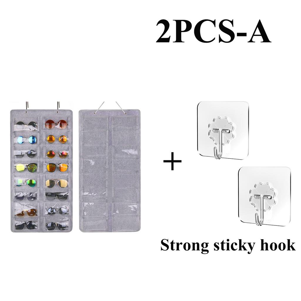 16 Fächer Filz Brillenständer Halter für Sonnenbrillen Brillen Aufbewahrung Display Hängebeutel Wandtasche Aufbewahrungsbox Organizer Taschen