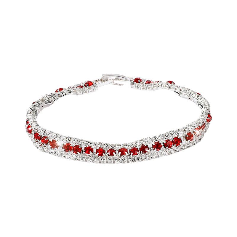 Multi-colored rhinestone bracelet Super flash diamond-set bracelet Full diamond imitation crystal jewelry