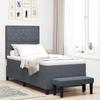 VidaXL Spring Bed with Mattress & Dark Grey Bench 90x190 Cm Velvet 3344415