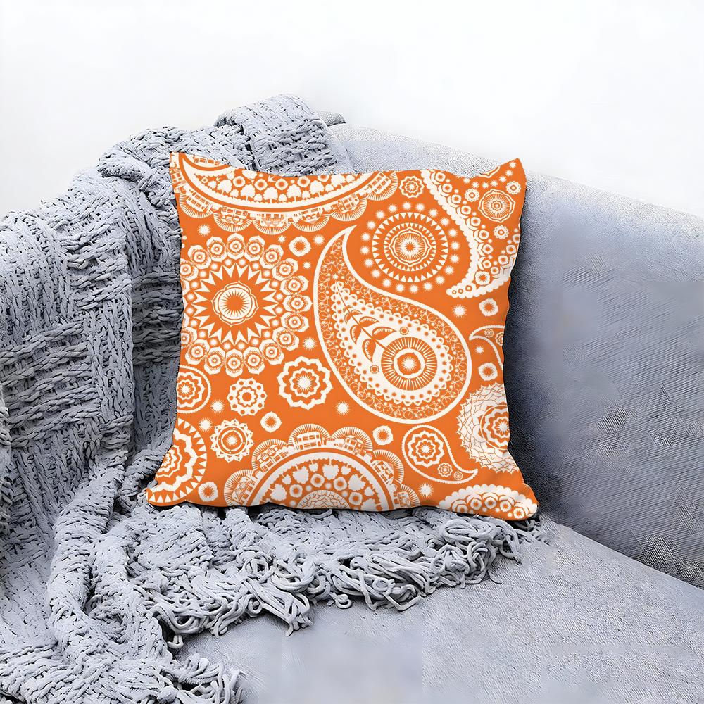 Classic Paisley Pattern Print Cushion Cover Premium Comfort Reversible Pillow Cove In One Design for Any Room Car Interior