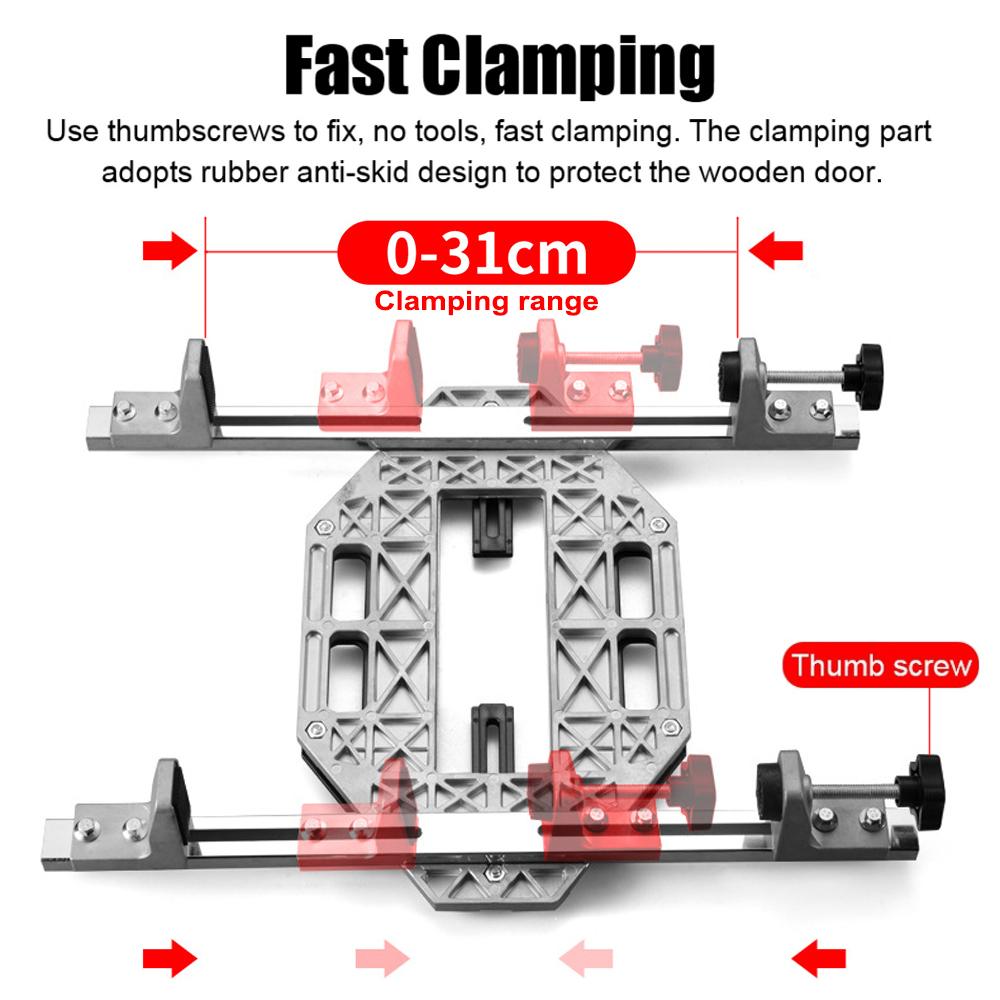Woodworking Hole Drilling Guide Locator Cupboard Wood Door Grooving Positioner Hinge Holes Punching Locator Hinge Punching Jig