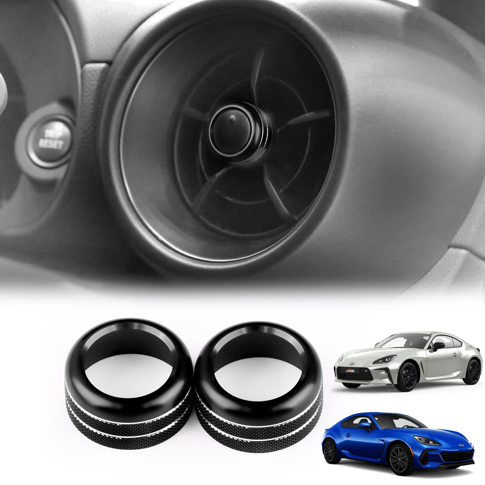 

KUNGKIC Новая накладка на вентиляционное отверстие кондиционера из цинкового сплава для Toyota GR86 ZN8 Subaru BRZ ZD8 чёрный