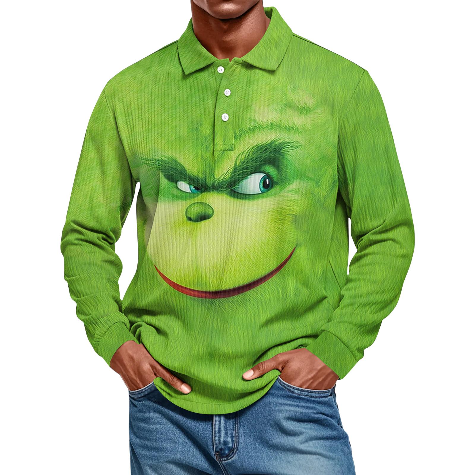 

Мужская повседневная однотонная рубашка свободного кроя с длинным рукавом XXXL зелёный