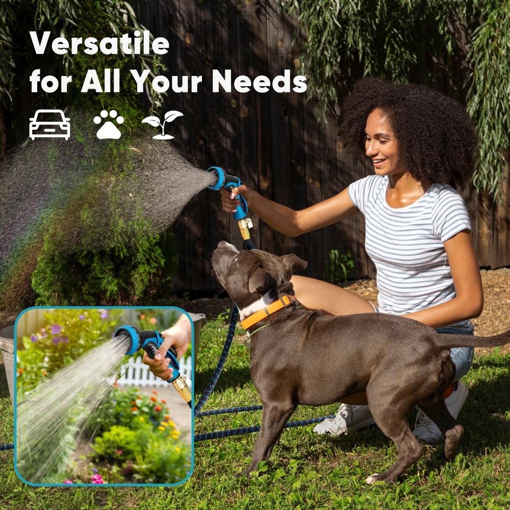 100ft Expandable Flexible Garden Water Hose, 10 Spray Nozzle, Outdoor, Yard, Car Wash