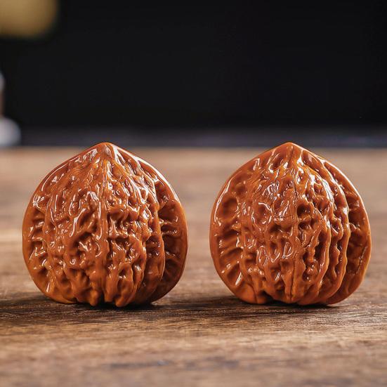 2Pcs Walnuts Relax Hand Massage Balls for Stress Relief And Blood Circulation Support Wood Fidget Tool Enhances Focus Joint Health Sleep Aid Gift