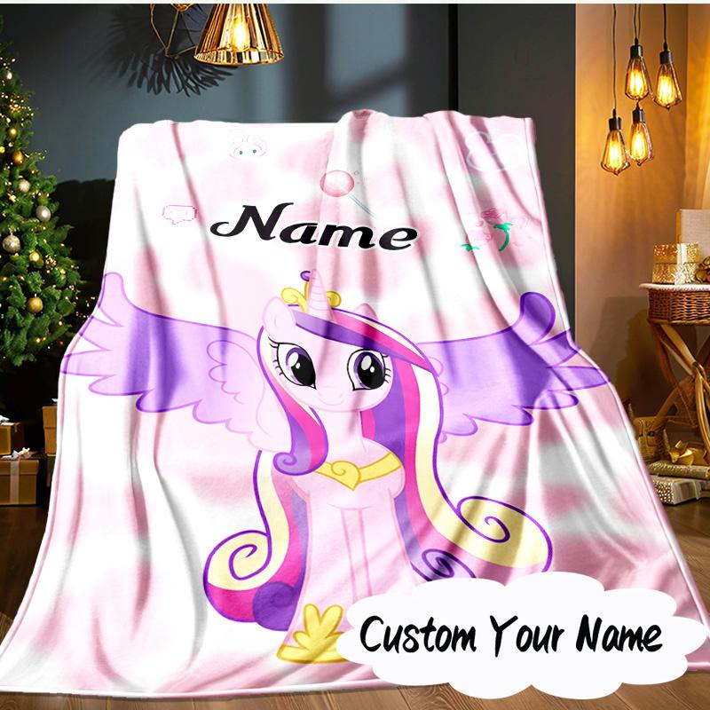Custom Name Pony Friends Forever Blanket Ideal Bedding Blanket Perfect for Travel, Camping, Living Rooms, Offices, Sofas, Fan Christmas gift