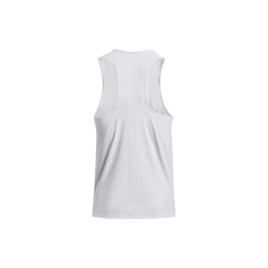 Under Armour Solid Color Crew Neck Sleeveless Sports Vest Men Tops White 1376519-100