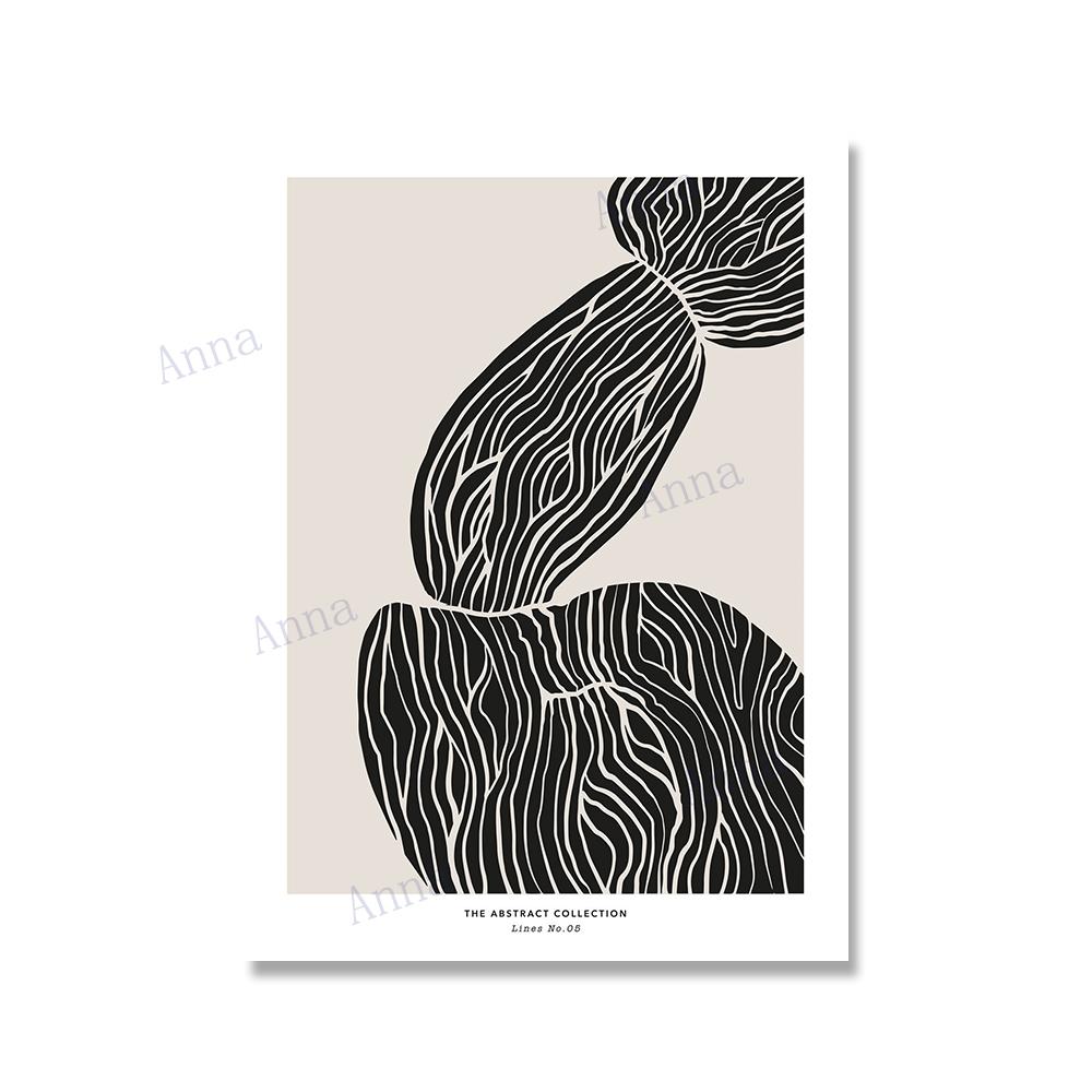 Minimalist Mid-Century Modern Geometric Art Line Poster and Print Canvas Pictures Wall Art Paintings for Living Room Home Decor