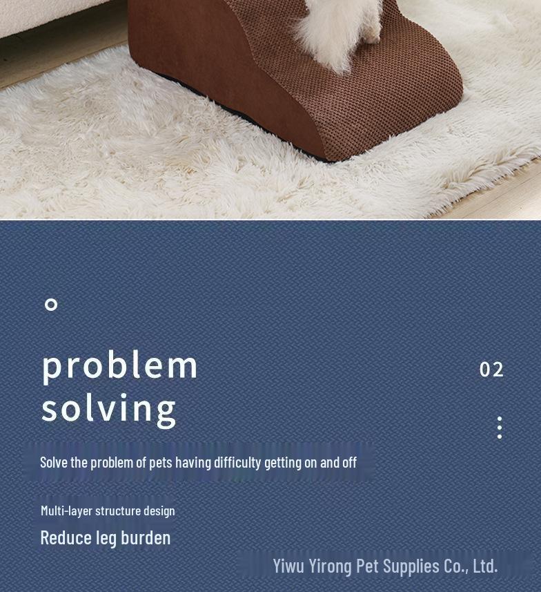Removable, Washable Non-Slip Pet Stairs for Beds - Sponge Ramp for Dogs
