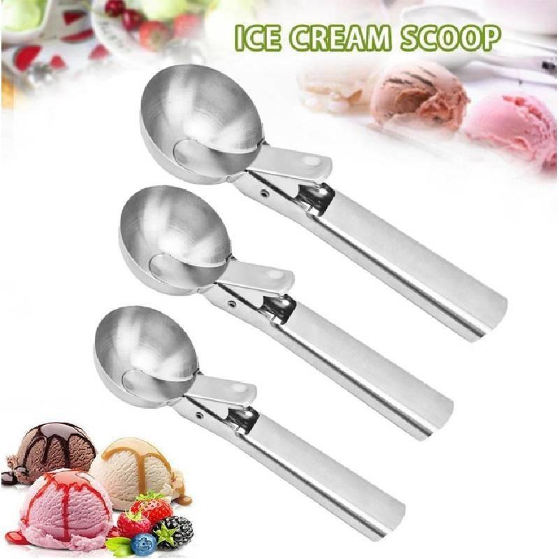 Hochwertiger Eisportionierer aus Edelstahl mit komfortablem Griff und stilvollem Design für müheloses Servieren