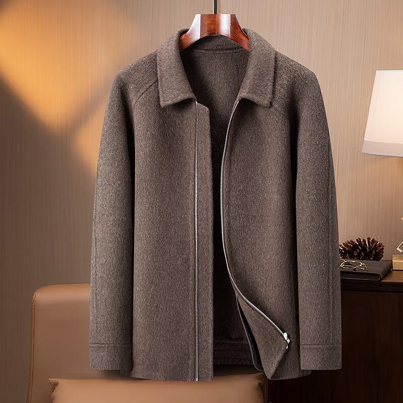 

FAPAI Men s 70% Merino Wool Double-faced Short Overcoat M