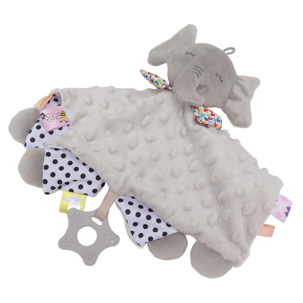 Baby-Schmusedecke, leuchtende Farben, Plüsch, bequeme Baby-Kuscheldecke, süße Tierpuppe, Grau
