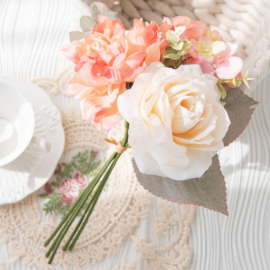 Rose Peony Silk Bouquet Artificial Flowers Wedding Home Room Ornamental Flowerpot Decora Valentine's Wreath Diy Gift Accessories